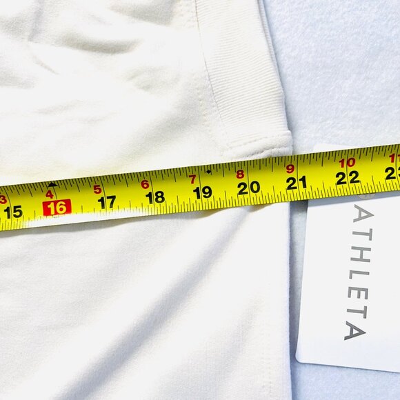 Athleta Women's Retroterry V-Neck Breathable Cream Vest Sweatshirt Sz Medium NWT - Picture 10 of 11